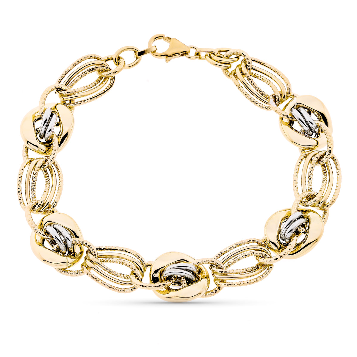 Pulsera Hueca 20 cm de oro amarillo 9K