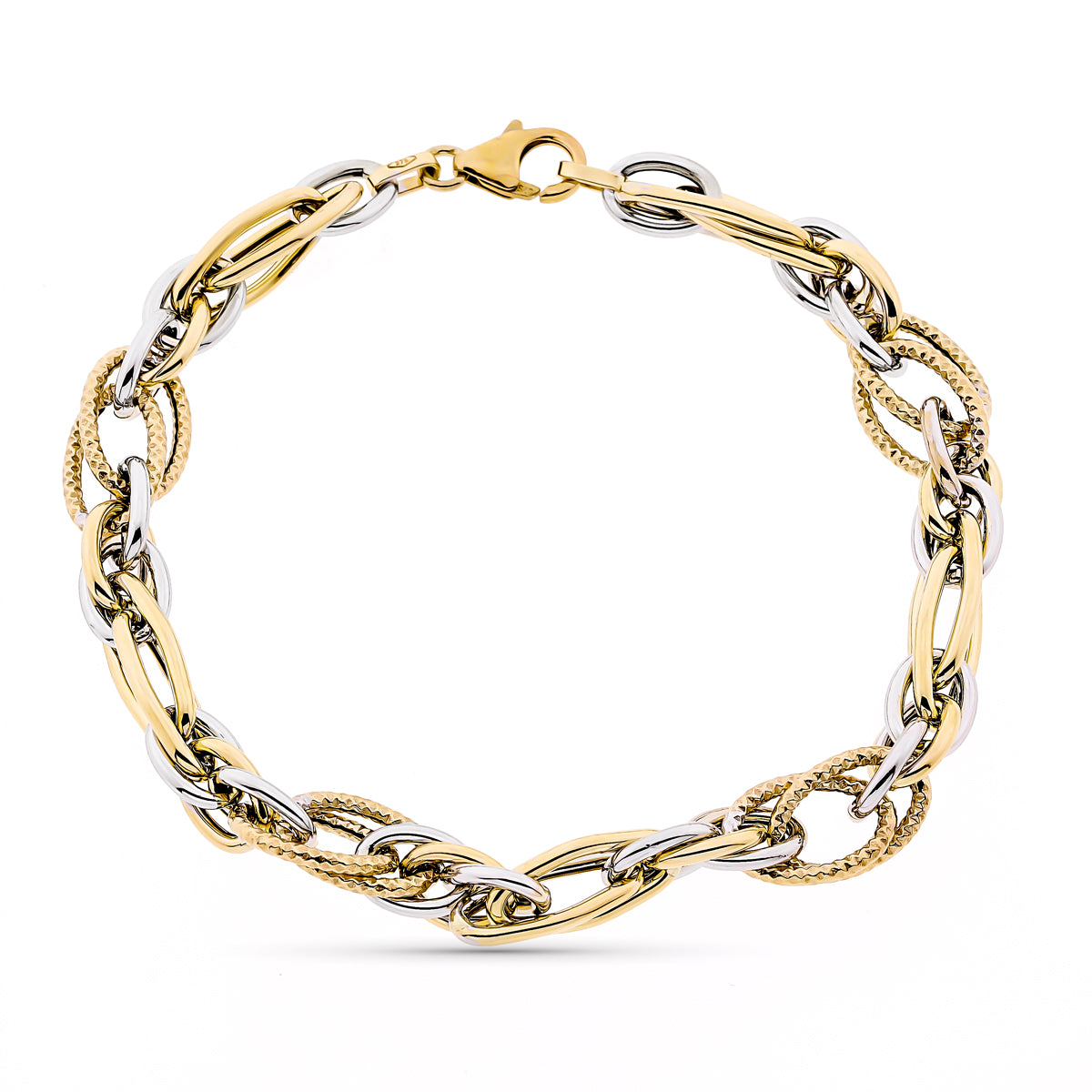 Pulsera Hueca 20 cm de oro amarillo 9K