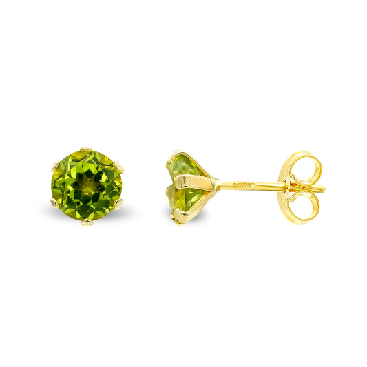 Pendientes Olivina Garras 5 mm de oro amarillo 9K