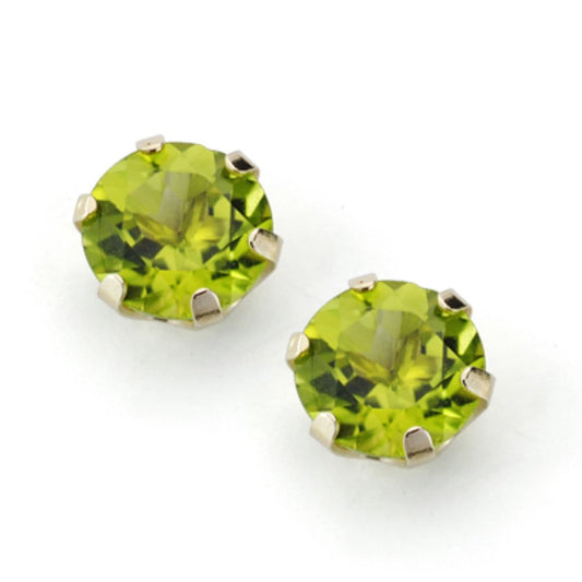 Pendientes Garras con Olivina Natural 7 mm Total 2,88 Qts. de oro amarillo 9K