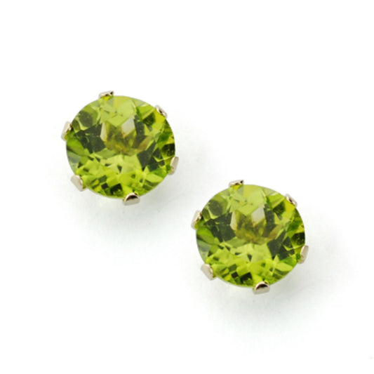 Pendientes Olivina 6,00 mm 1,86 Qts. de oro amarillo 9K