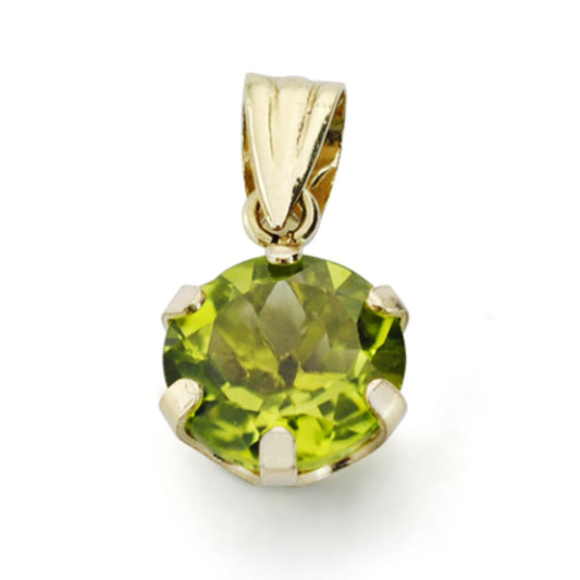 Colgante Olivina 1,95 Qts con 6 Garras 8 x 8 mm de oro amarillo 9K