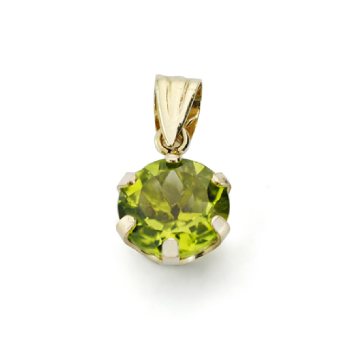 Colgante Olivina 1,44 Qts con 6 Garras 7 x 7 mm de oro amarillo 9K