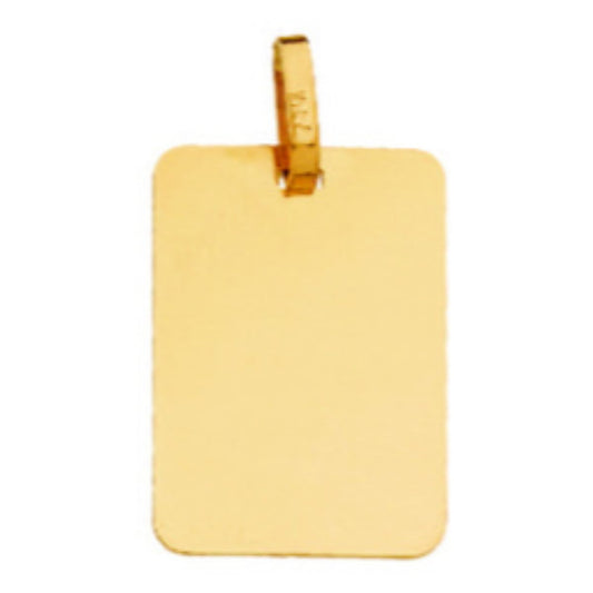 Placa Chapa Rectagular Brillo 17 x 12 mm de oro amarillo 9K
