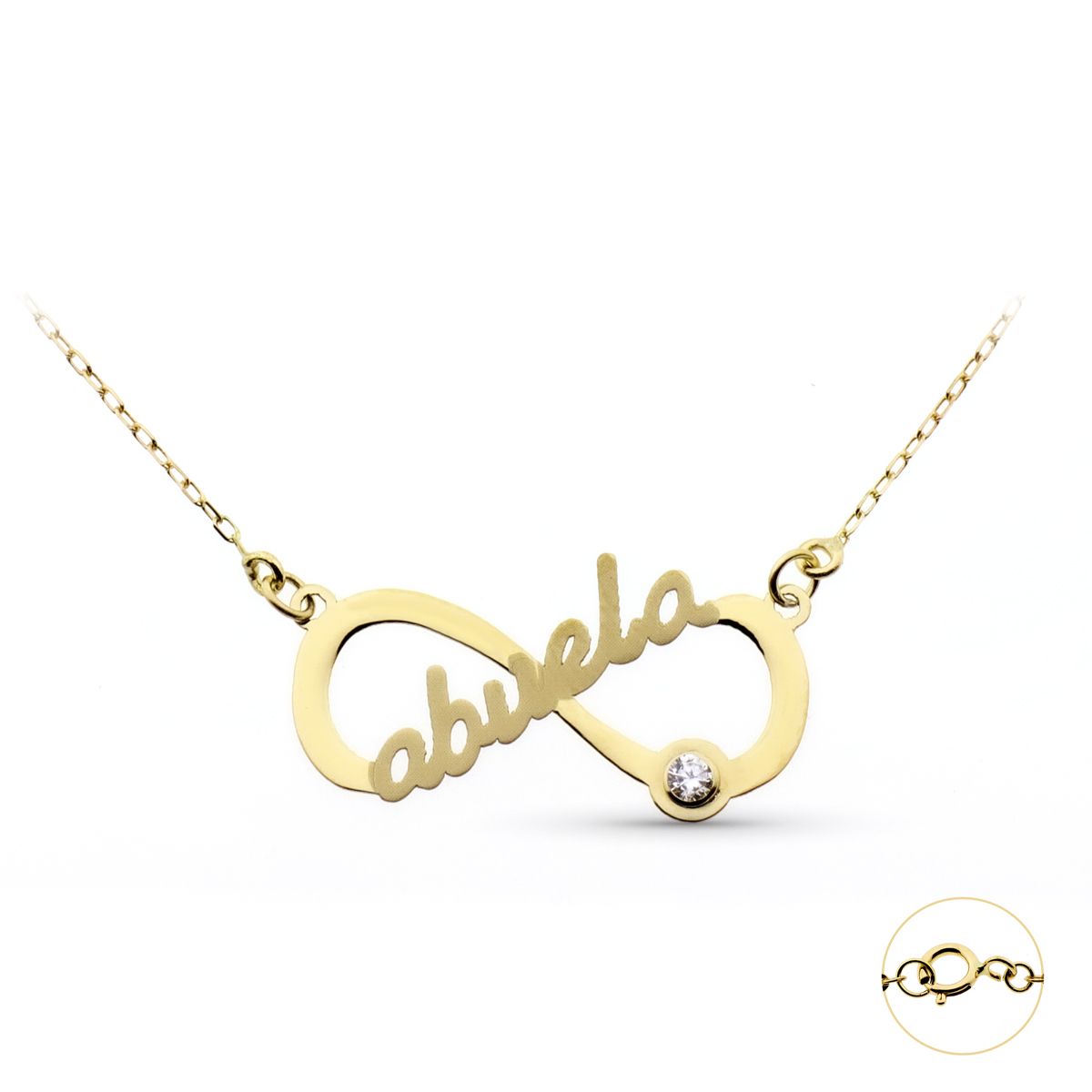 Gargantilla Infinito con Palabra Abuela Cadena 45 cm de oro amarillo 9K