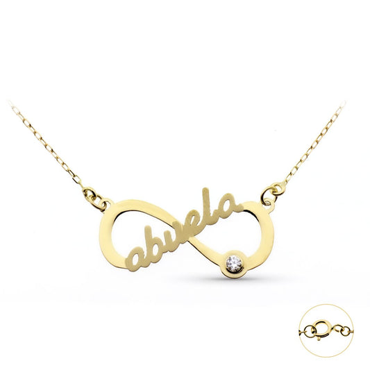 Gargantilla Infinito con Palabra Abuela Cadena 45 cm de oro amarillo 9K