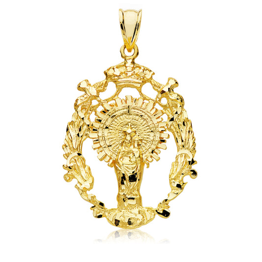 Medalla Escudo Virgen del Pilar 35 x 28 mm de oro amarillo 9K