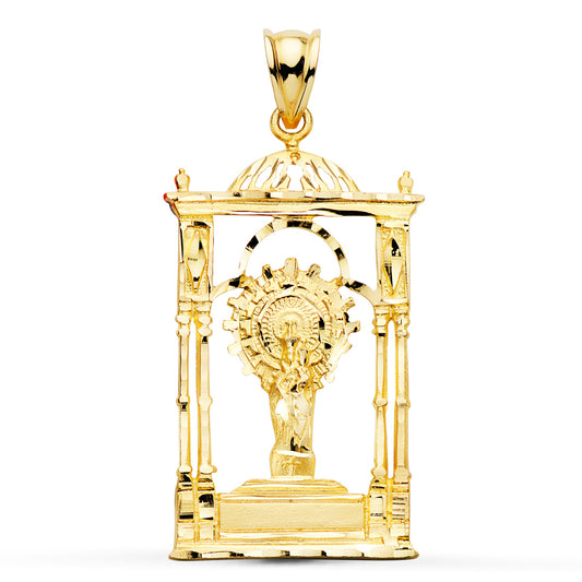 Colgante Virgen del Pilar Palio. 34 x 20 mm de oro amarillo 9K