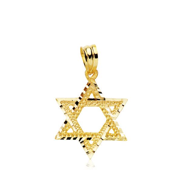 18K COLGANTE ORO AMARILLO ESTRELLA DE DAVID. 22 X 17 MM