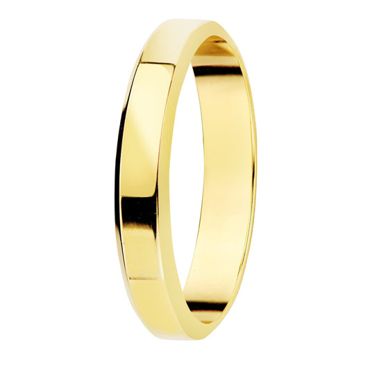 9K ALIANZA DE ORO AMARILLO LISA BRILLO BORDES 3 MM