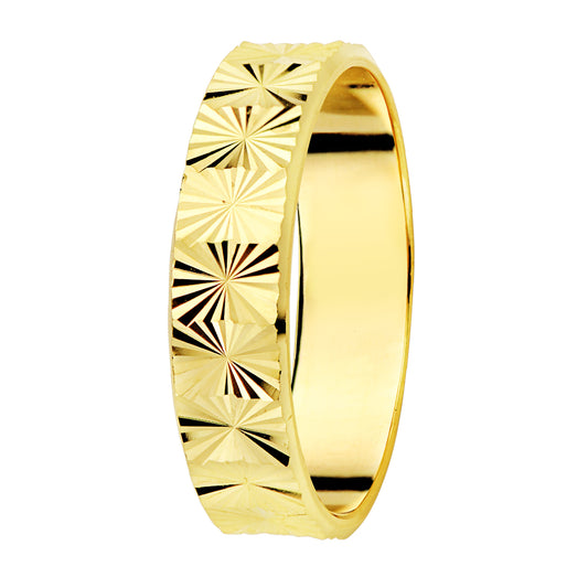 Alianza de Matrimonio Tallada 4 mm de oro amarillo 9K