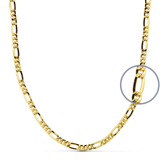 9K CADENA ORO AMARILLO CARTIER 3X1 HUECA. ANCHO: 3 MM. LARGO: 60 CM