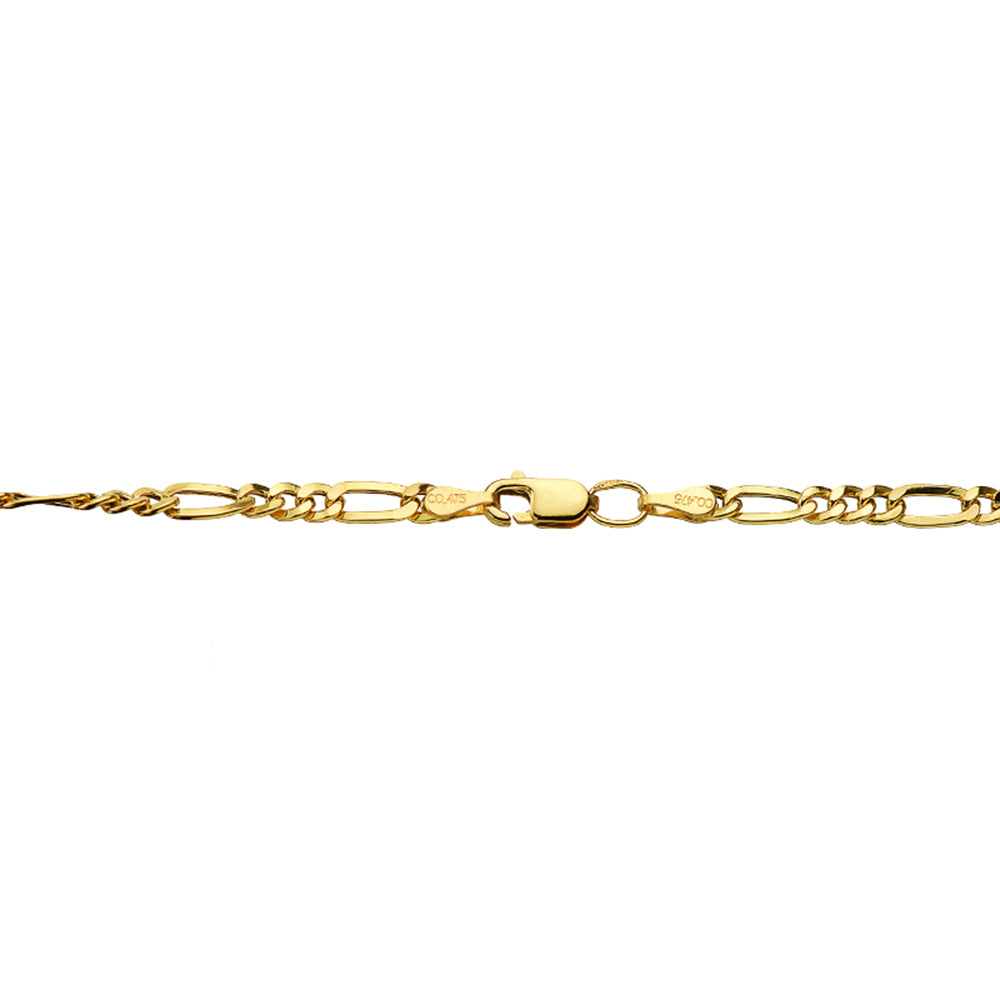 Cadena Cartier 3x1 Hueca. Ancho: 3 mm. Largo: 60 cm de oro amarillo 9K