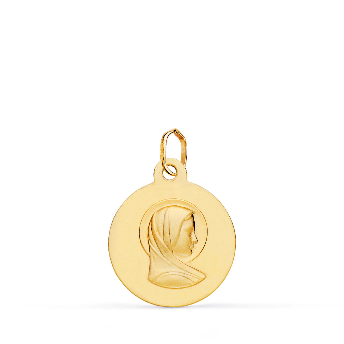 Medalla Maria Francesa Matizada 16 mm de oro amarillo 9K