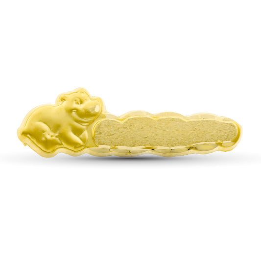 Alfiler Bebe Hipopotamo 28 x 9 mm de oro amarillo 9K