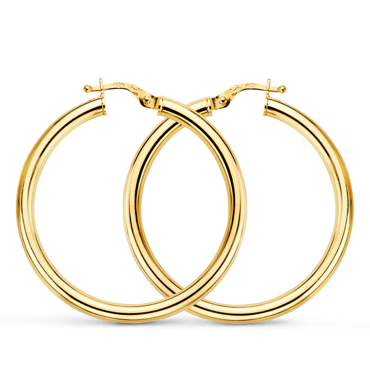 9K AROS ORO AMARILLO REDONDOS HUECOS 35X3 MM
