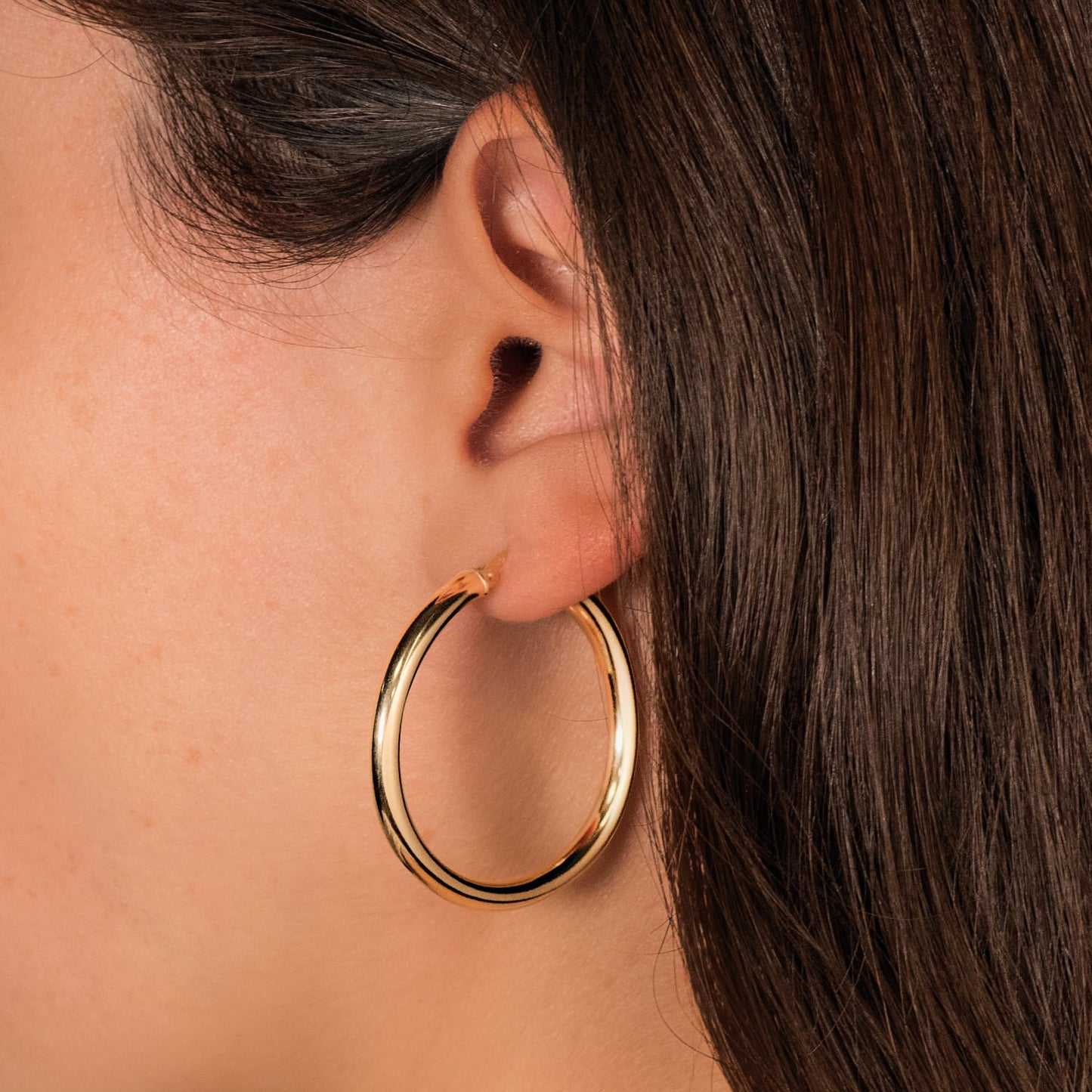 9K AROS ORO AMARILLO REDONDOS HUECOS 35X3 MM