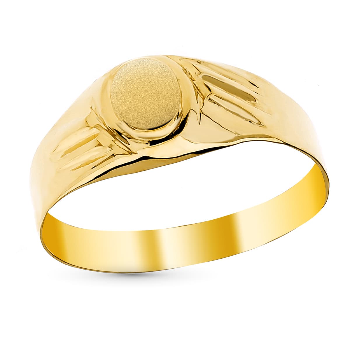 9K SELLO BEBE ORO AMARILLO HUECO TALLADO. ZONA GRABADO: 4,5X3,5 MM