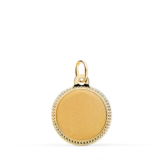 Disco Liso Matizado con Borde Tallado 16 mm de oro amarillo 9K