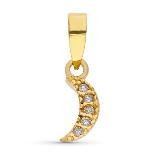 Colgante Luna Diamantes 0,025 Si-h de oro blanco 9K