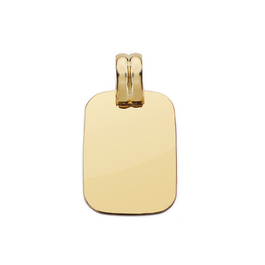 Placa Chapa Lisa en Brillo 20 x 14 mm de oro amarillo 9K