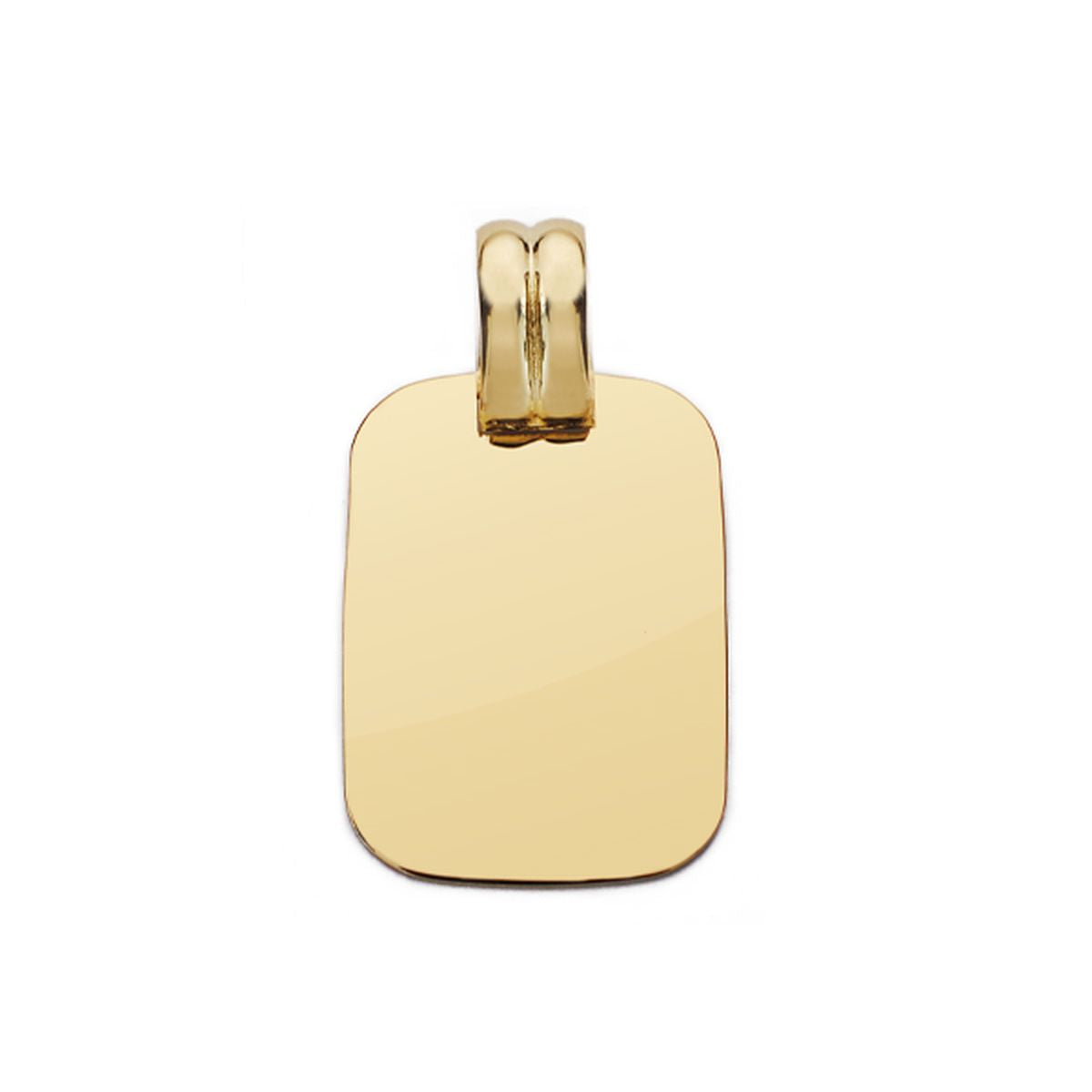 9K PLACA CHAPA ORO AMARILLO LISA EN BRILLO 20X14 MM