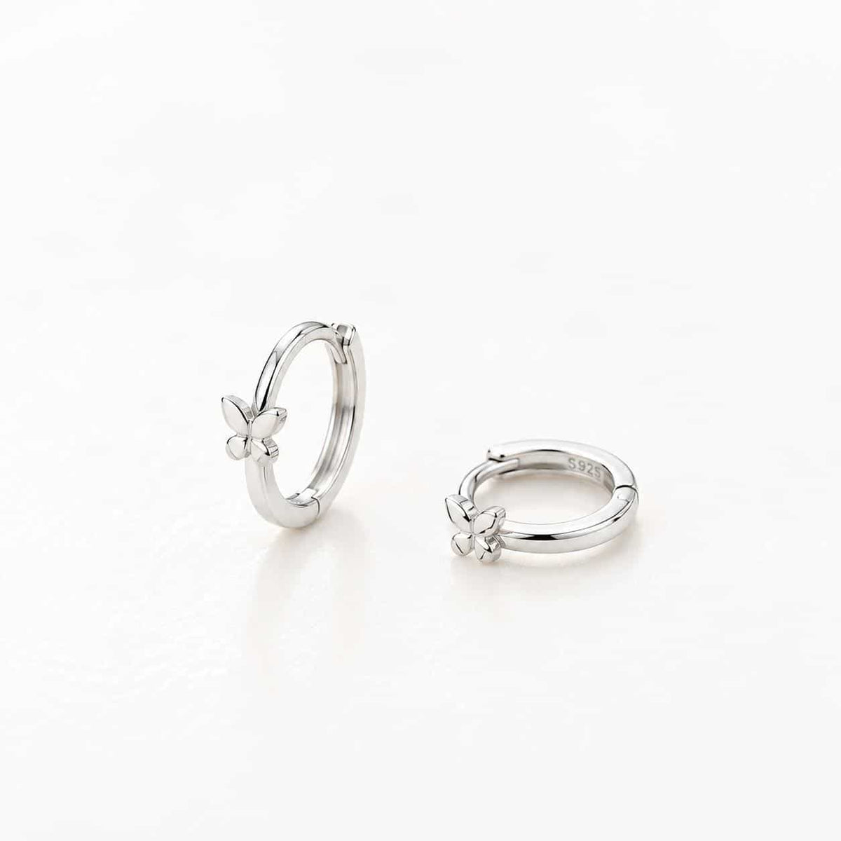 Pendientes aritos mariposa de plata de ley - Joyería Zafir