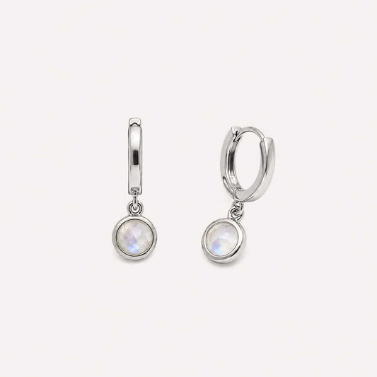 Pendientes Piedra Luna de plata de ley - Joyería Zafir