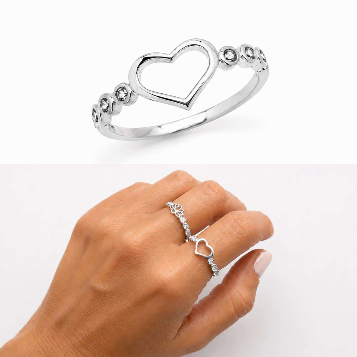 Anillo corazón de plata de ley - Joyería Zafir