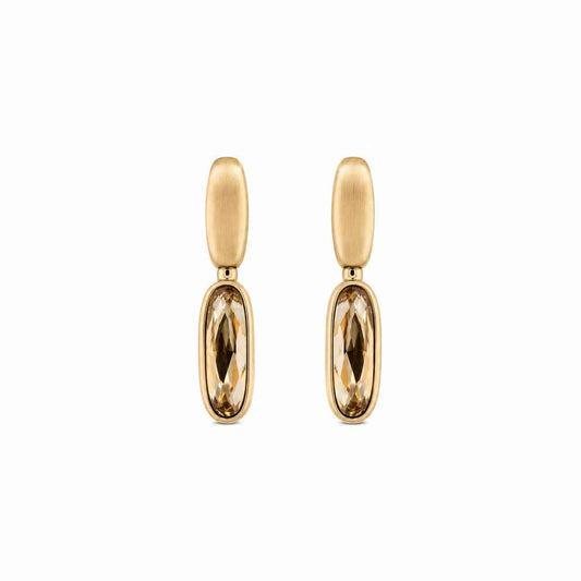 Pendientes baguette terra de aleación de metales con baño de oro de 14 quilates - Joyería Zafir
