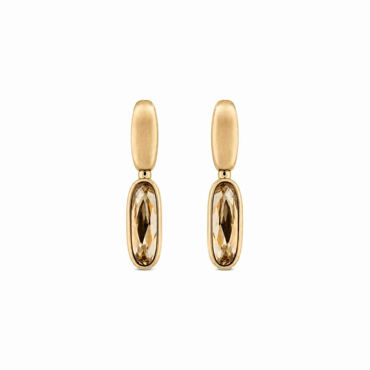 Pendientes baguette terra de aleación de metales con baño de oro de 14 quilates - Joyería Zafir