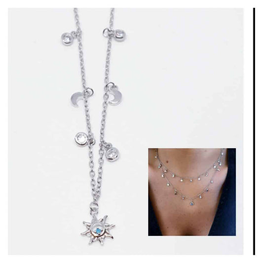Collar blue sun de plata de ley - Joyería Zafir