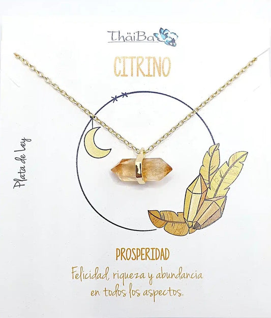 Collar citrino oro prisma