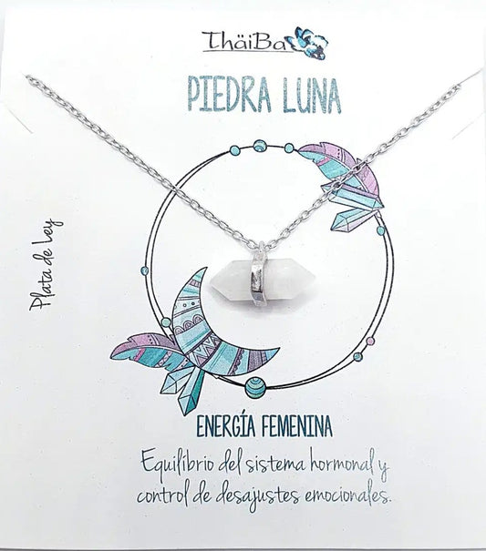 Collar piedra luna prisma
