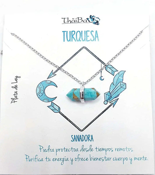 Collar piedra turquesa prisma