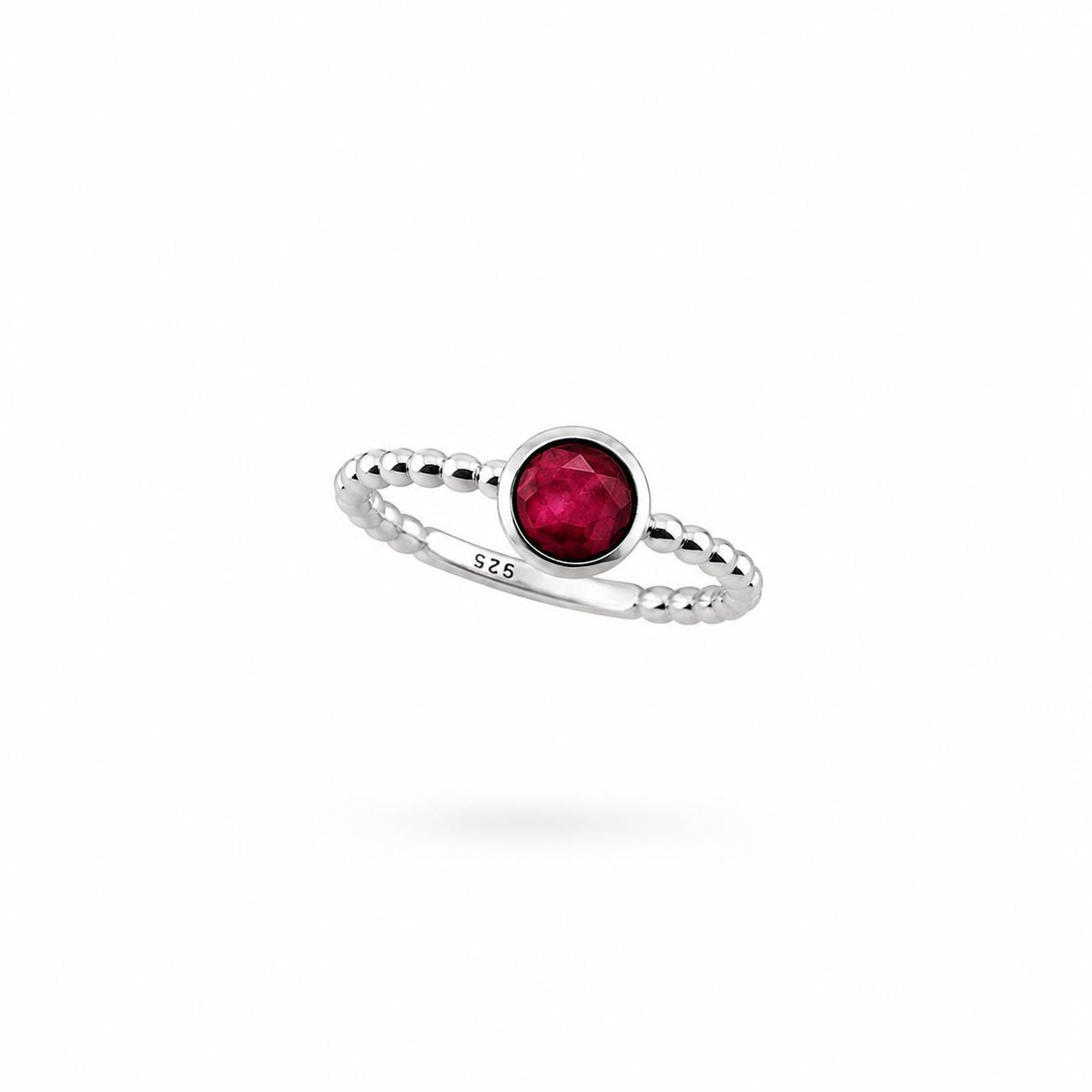 Anillo Rubí de plata de ley - Joyería Zafir