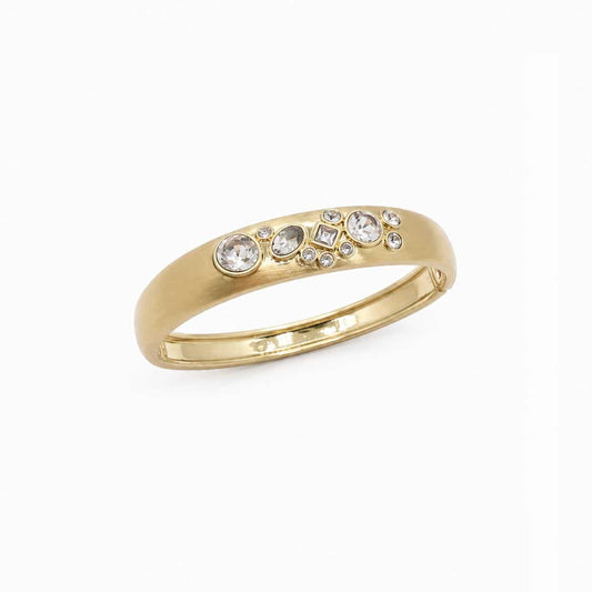 Pulsera rígida caña con baño de oro de 14 quilates - Joyería Zafir