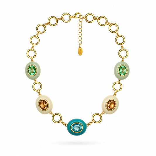 Collar Capri con baño de oro de 14 quilates - Joyería Zafir