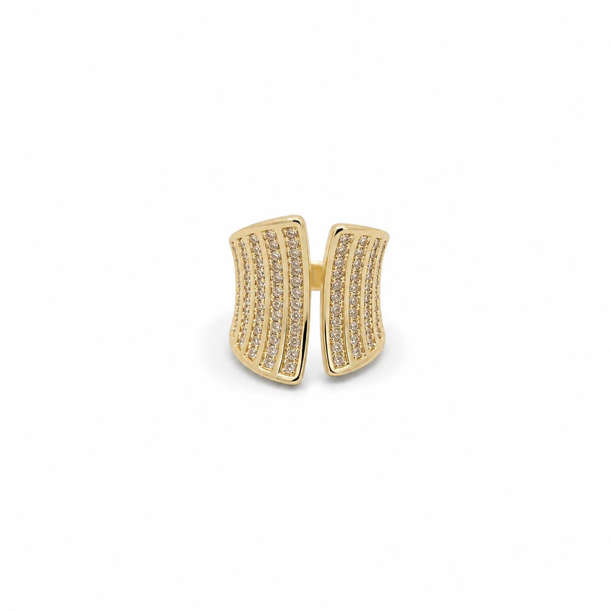 Anillo Aura Wave con baño de oro de 14 quilates - Joyería Zafir