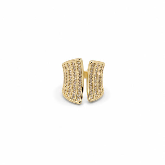Anillo Aura Wave con baño de oro de 14 quilates - Joyería Zafir