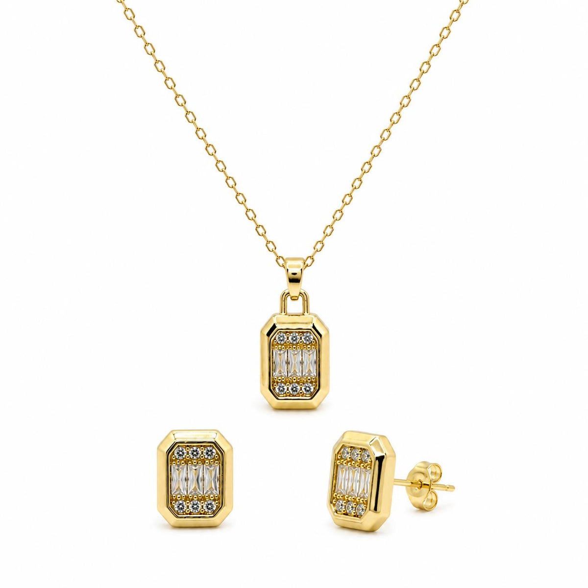 Conjunto Elle con baño de oro de 14 quilates - Joyería Zafir