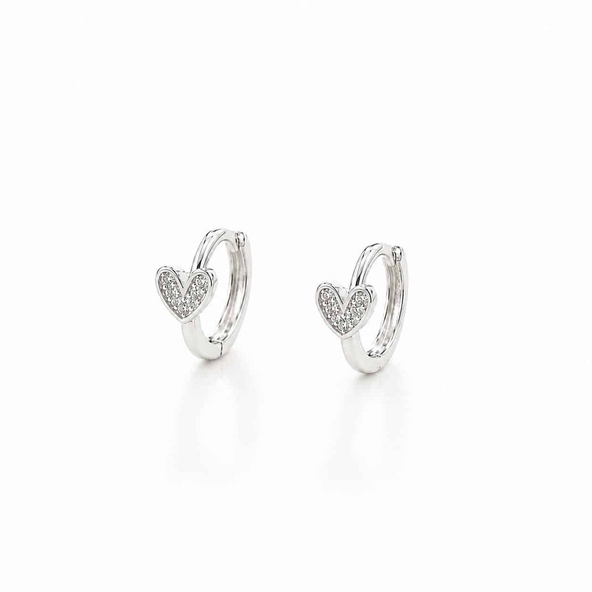 Pendientes aritos corazón de plata de ley - Joyería Zafir