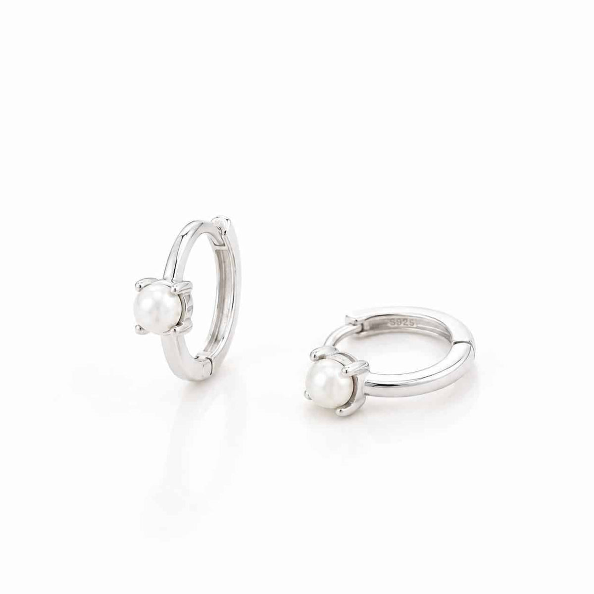 Pendiente arito perla de plata de ley - Joyería Zafir