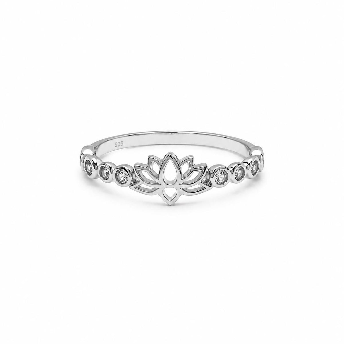 Anillo flor de loto de plata de ley - Joyería Zafir