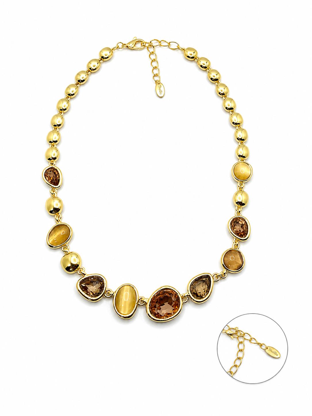 Collar tierra de aleación de metales con baño de oro de 14 quilates - Joyería Zafir