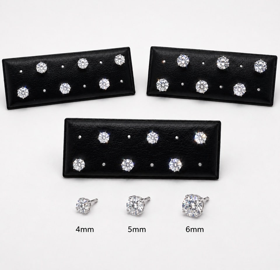 Pendientes punto de luz 4mm de plata de ley - Joyería Zafir