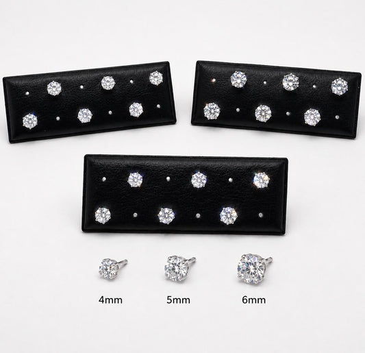 Pendientes punto de luz 4mm de plata de ley - Joyería Zafir