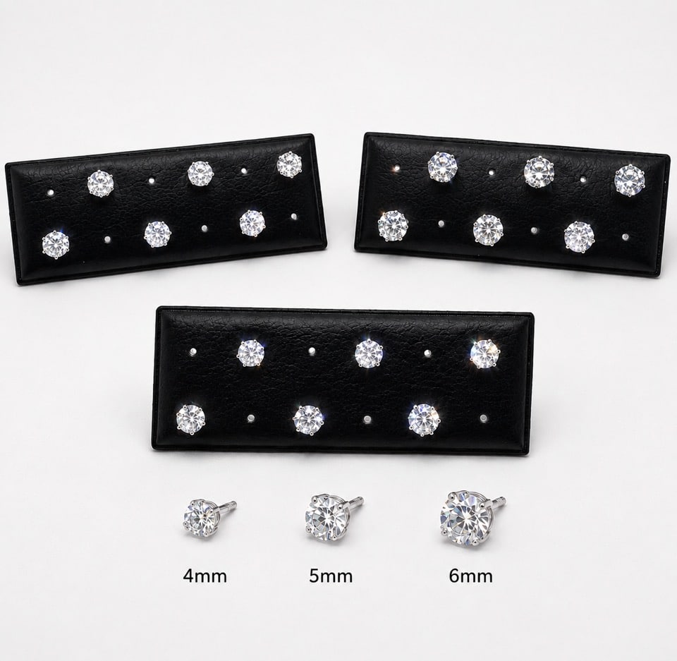 Pendientes puntos de luz 5mm de plata de ley - Joyería Zafir