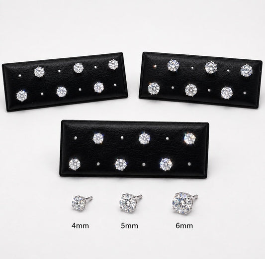 Pendientes puntos de luz 5mm de plata de ley - Joyería Zafir