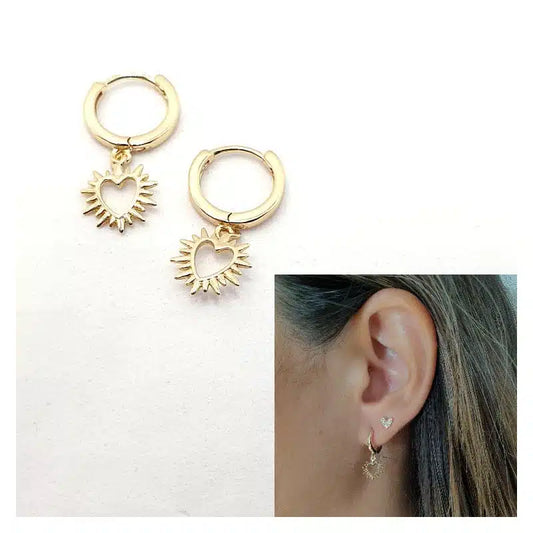 Pendientes Sagrado corazón oro